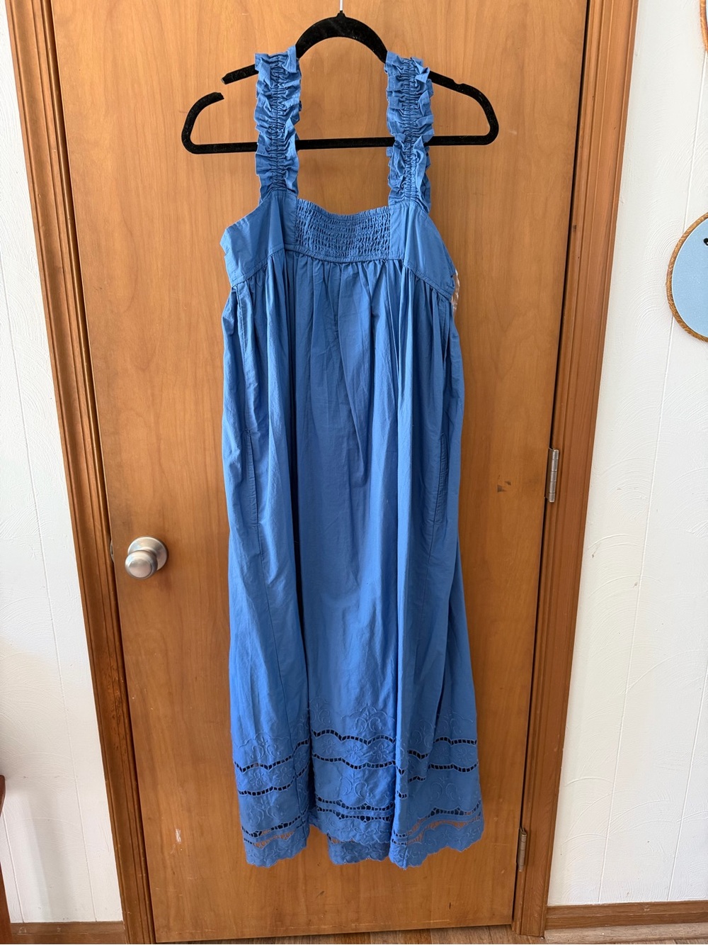 Blue Ruffle-Strap Midi Dress - Picture 3 of 3